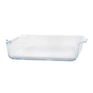 Royalford BRS Square Glass Baking Tray 1.5L Clear