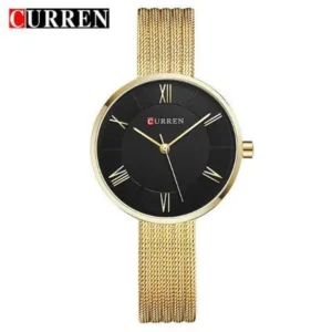 Curren Stainless Steel Luxury Fashion Womens Wristwatch - CRN9020 - Gold and Black