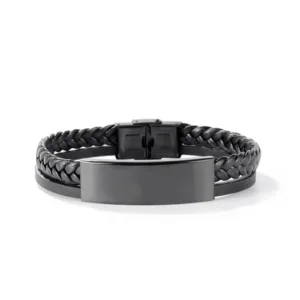 Lee Cooper Men's Bracelet - Black/Silver, LC.B.01972.630
