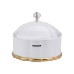 Royalford 18cm Acrylic Candy Box White and Gold