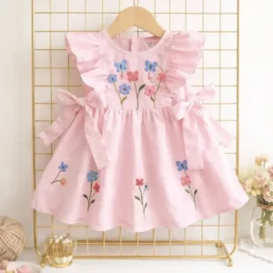 Kids Frock Baby Pink Color