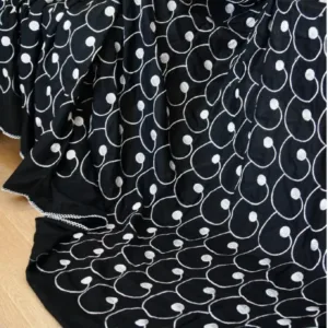black shawl premium fabric with printed flowers (copy)