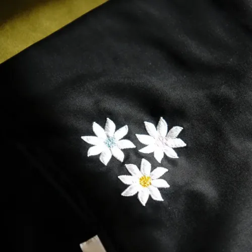 black shawl premium fabric with printed flowers (copy) (copy)