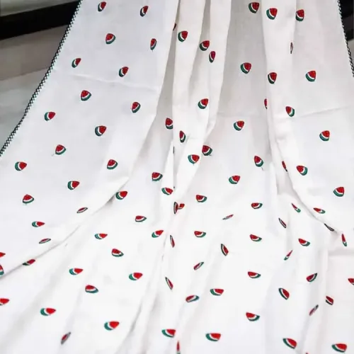 black shawl premium fabric with printed flowers (copy) (copy)